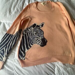 Anthropologie Peach Zebra Sweater